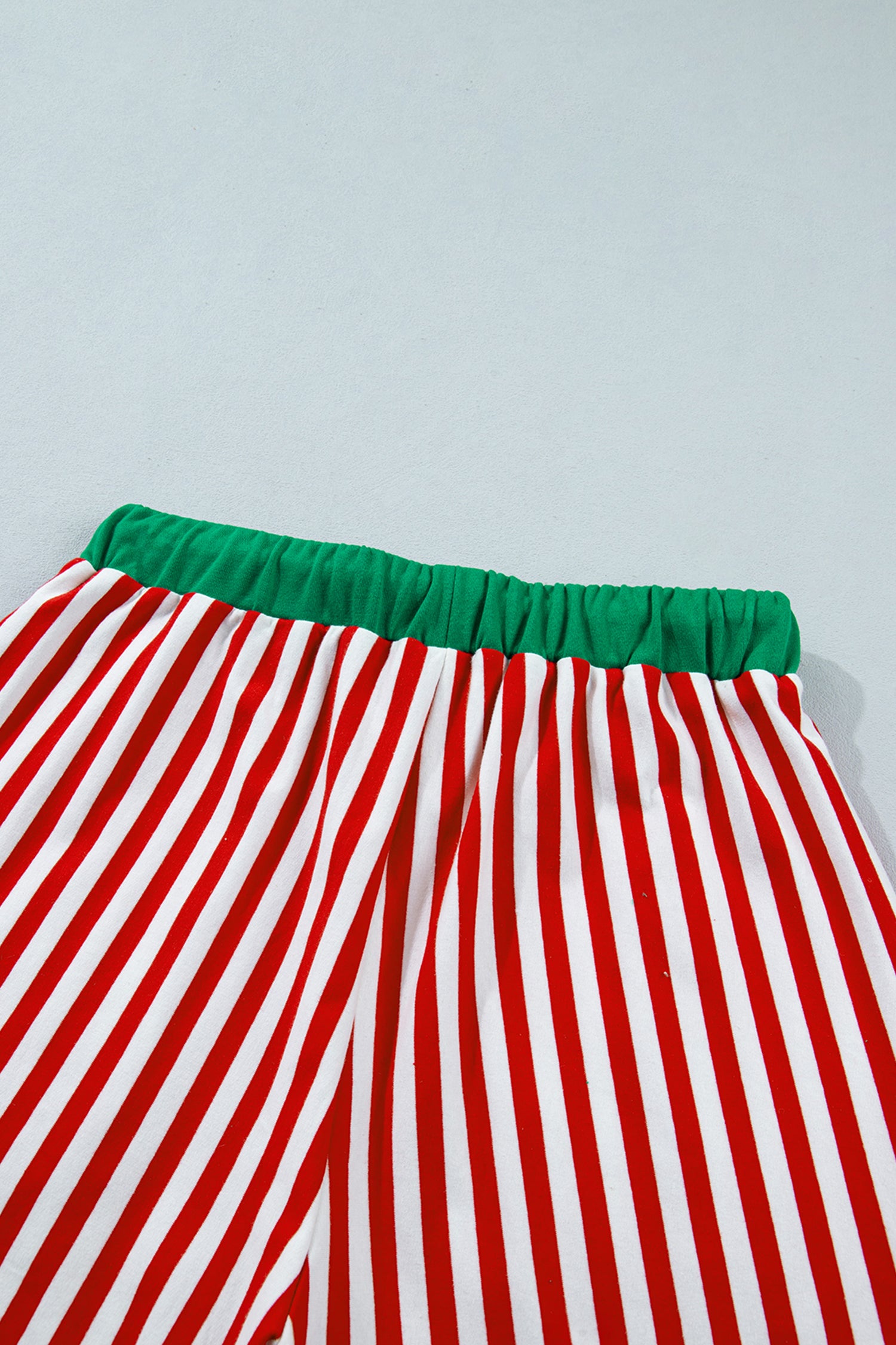 Red Stripe Colorblock Trim Polo Collar Drawstring Elastic Waist Band Casual 2pcs Outfit