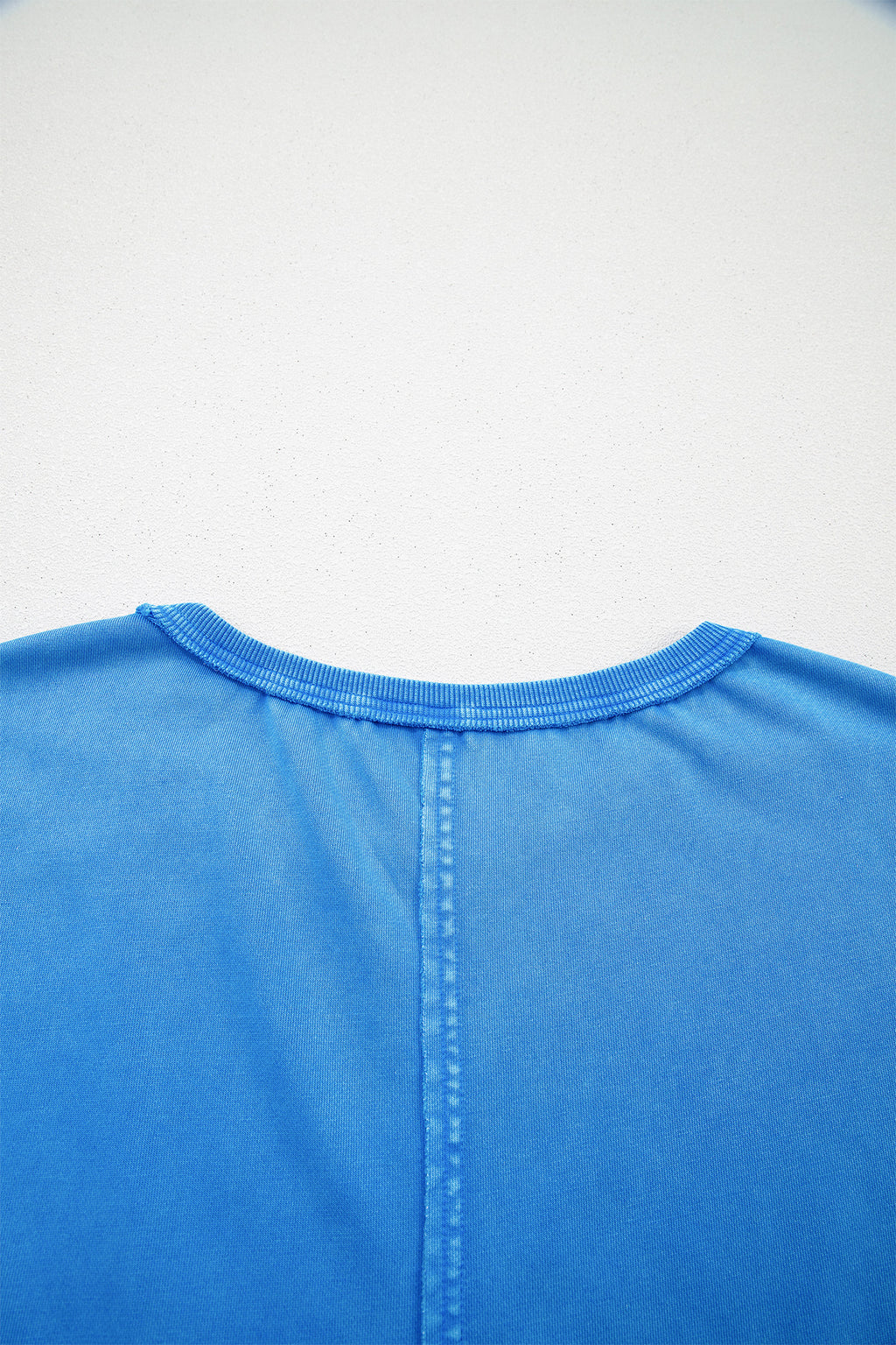 Blue Mineral Wash Star Mesh Patchwork Oversize Tee