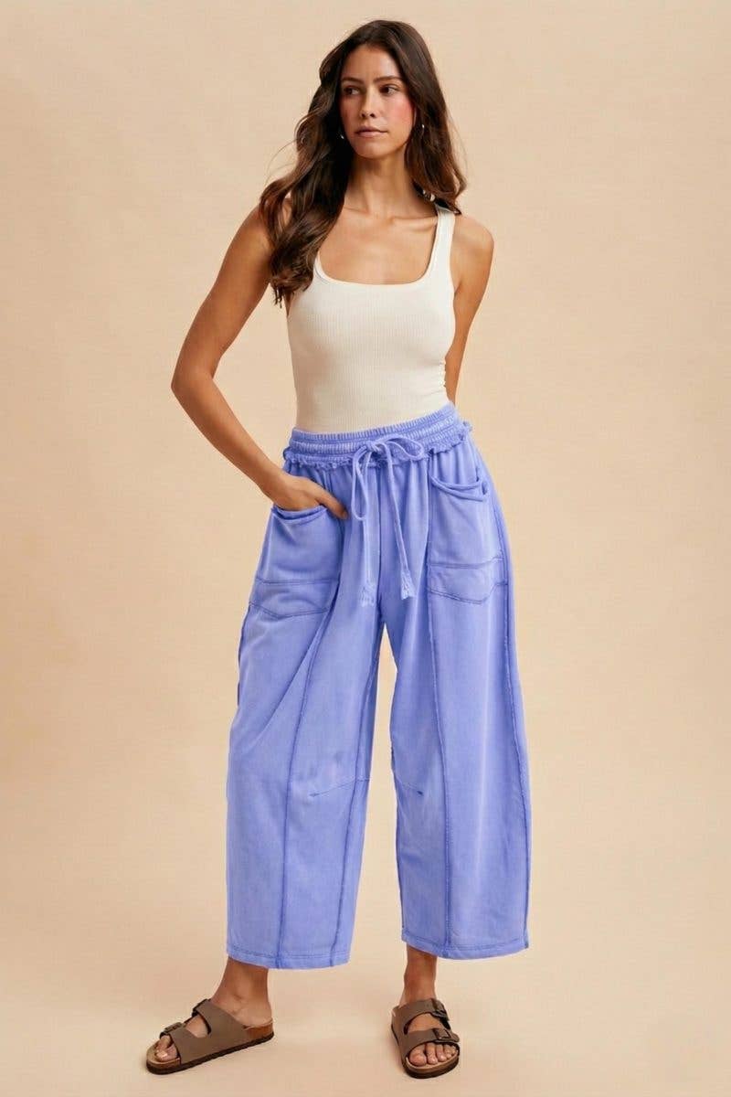 Mineral Wash Barrel Fit Utility Knit Pants