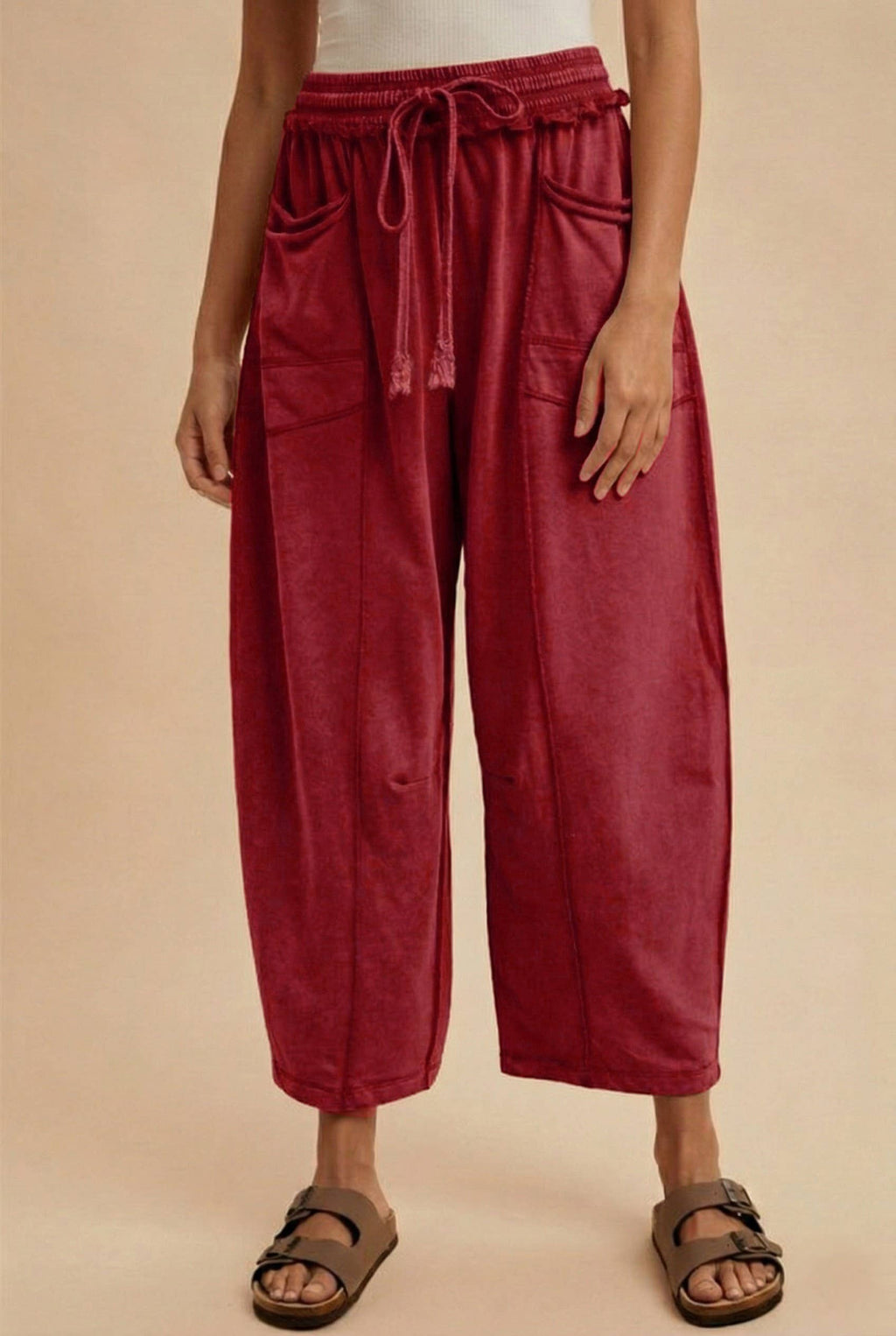 Mineral Wash Barrel Fit Utility Knit Pants