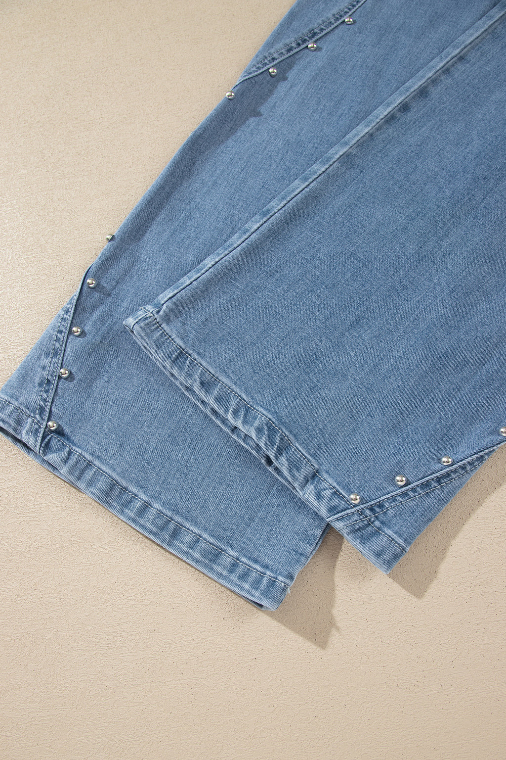 Coffee Side Seam Rivet Detail Ankle Length Casual Jeans