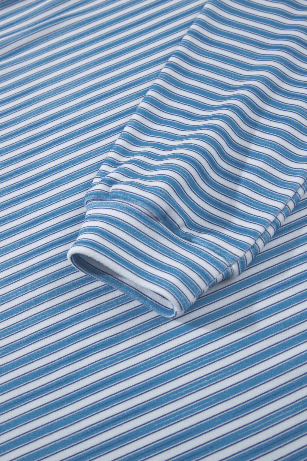 Sky Blue Stripe Long Sleeve Oversized Top Pocketed Casual Shorts Two Piece Set