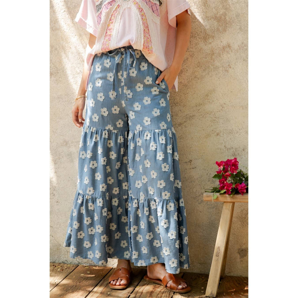 DAISY MEADOW TIERED  WIDE-LEG PANT (SP8423)