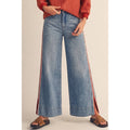 Heritage Stripe Retro Track Coastline Wide Leg Denim