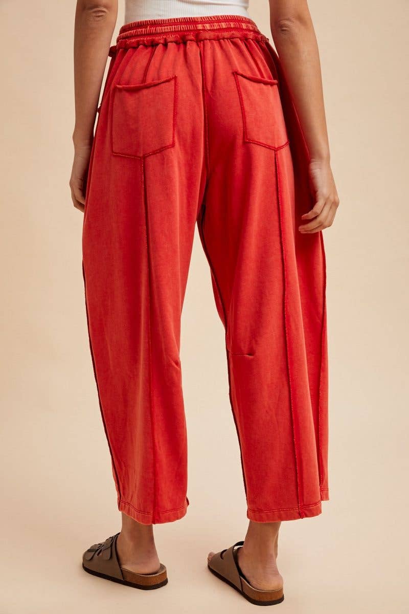 Mineral Wash Barrel Fit Utility Knit Pants