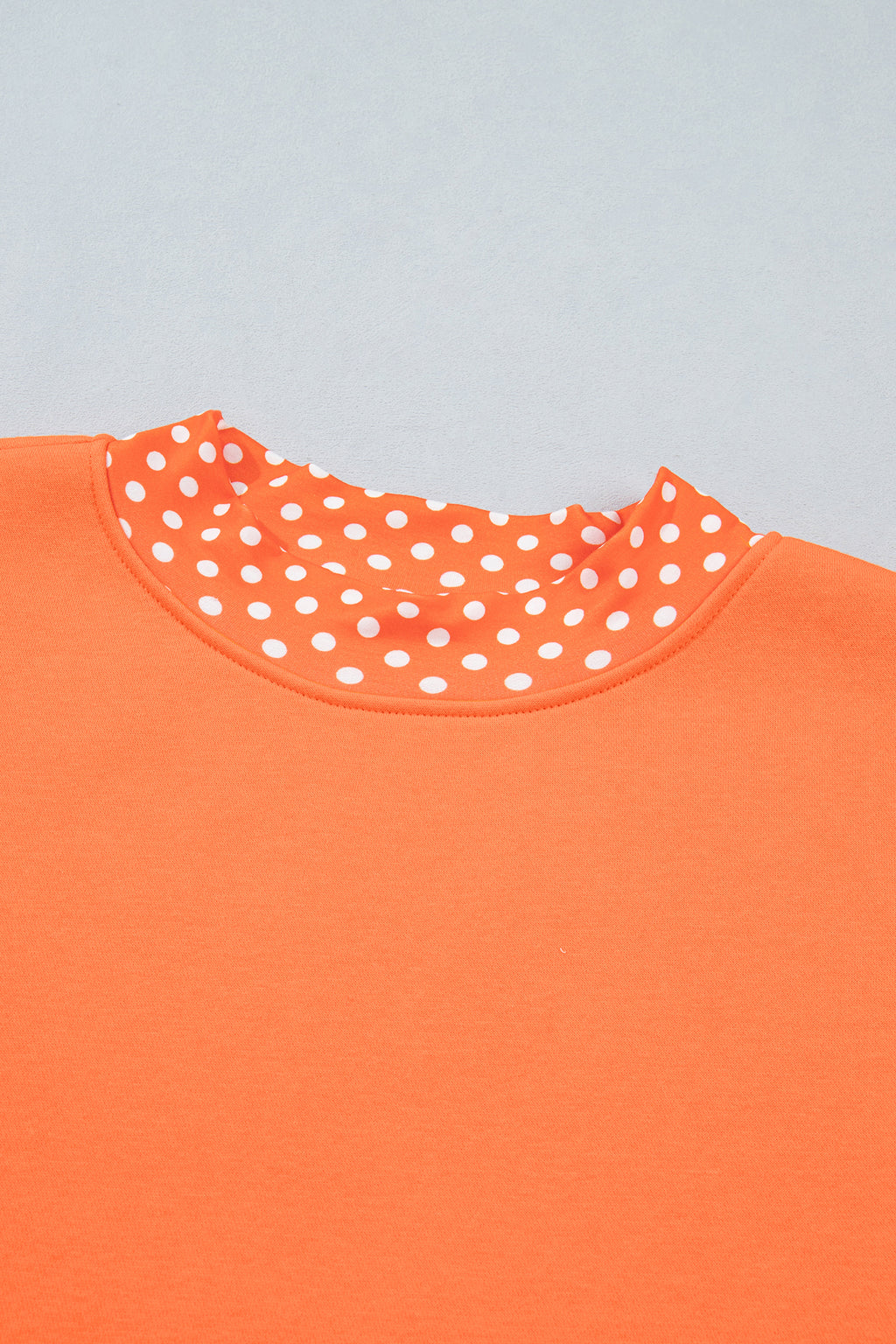 Brown Colorblock Polka Dot Contrast Trim Oversized Sweatshirt