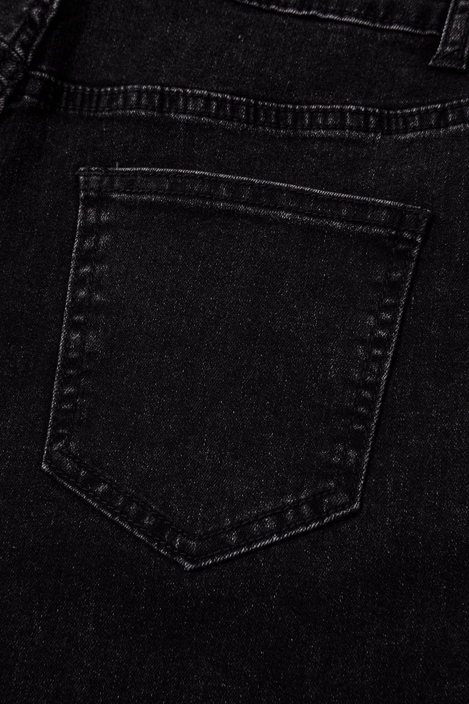 Black Studded Detail Straight Leg Casual Loose Jeans