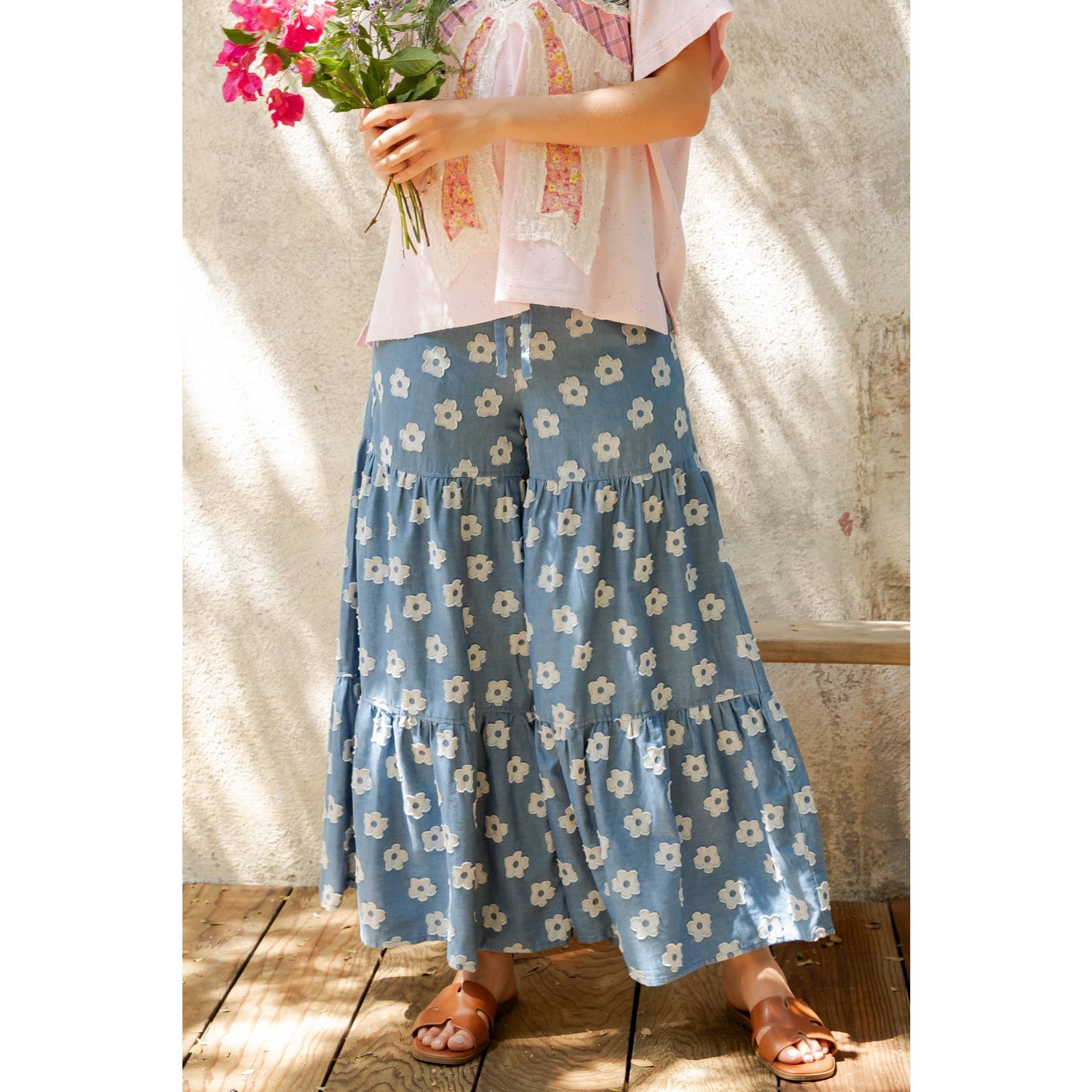 DAISY MEADOW TIERED  WIDE-LEG PANT (SP8423)