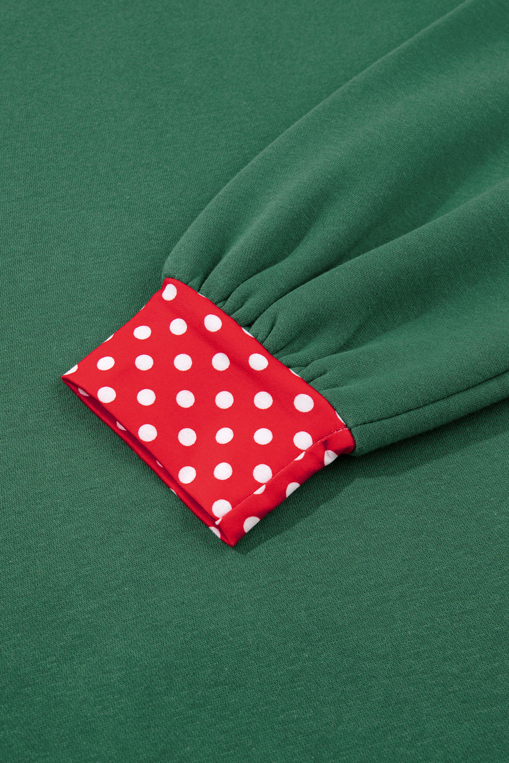 Brown Colorblock Polka Dot Contrast Trim Oversized Sweatshirt