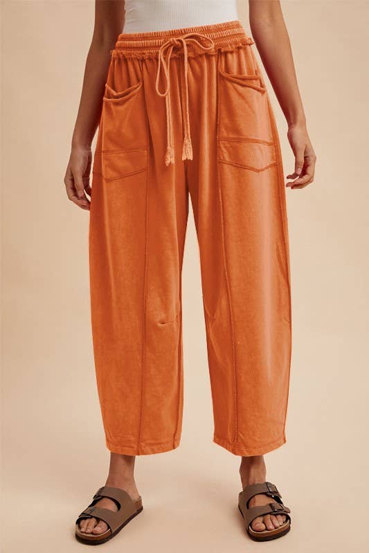 Mineral Wash Barrel Fit Utility Knit Pants