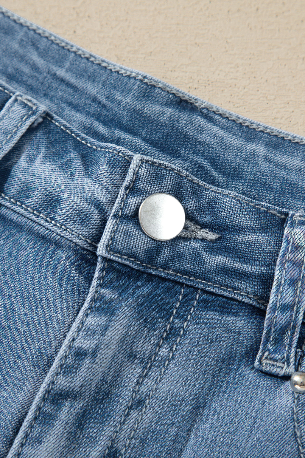 Coffee Side Seam Rivet Detail Ankle Length Casual Jeans
