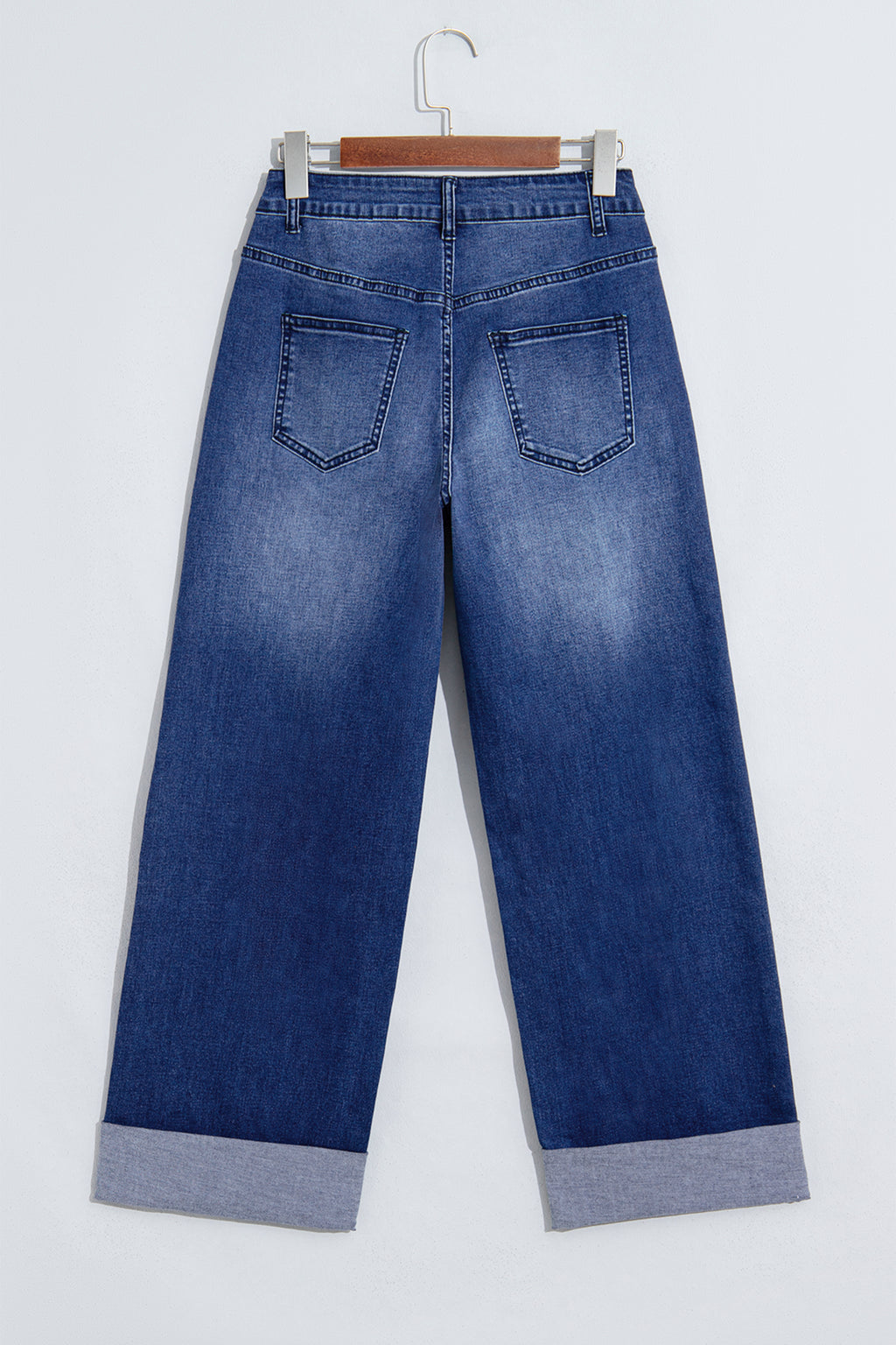 Black Studded Detail Straight Leg Casual Loose Jeans