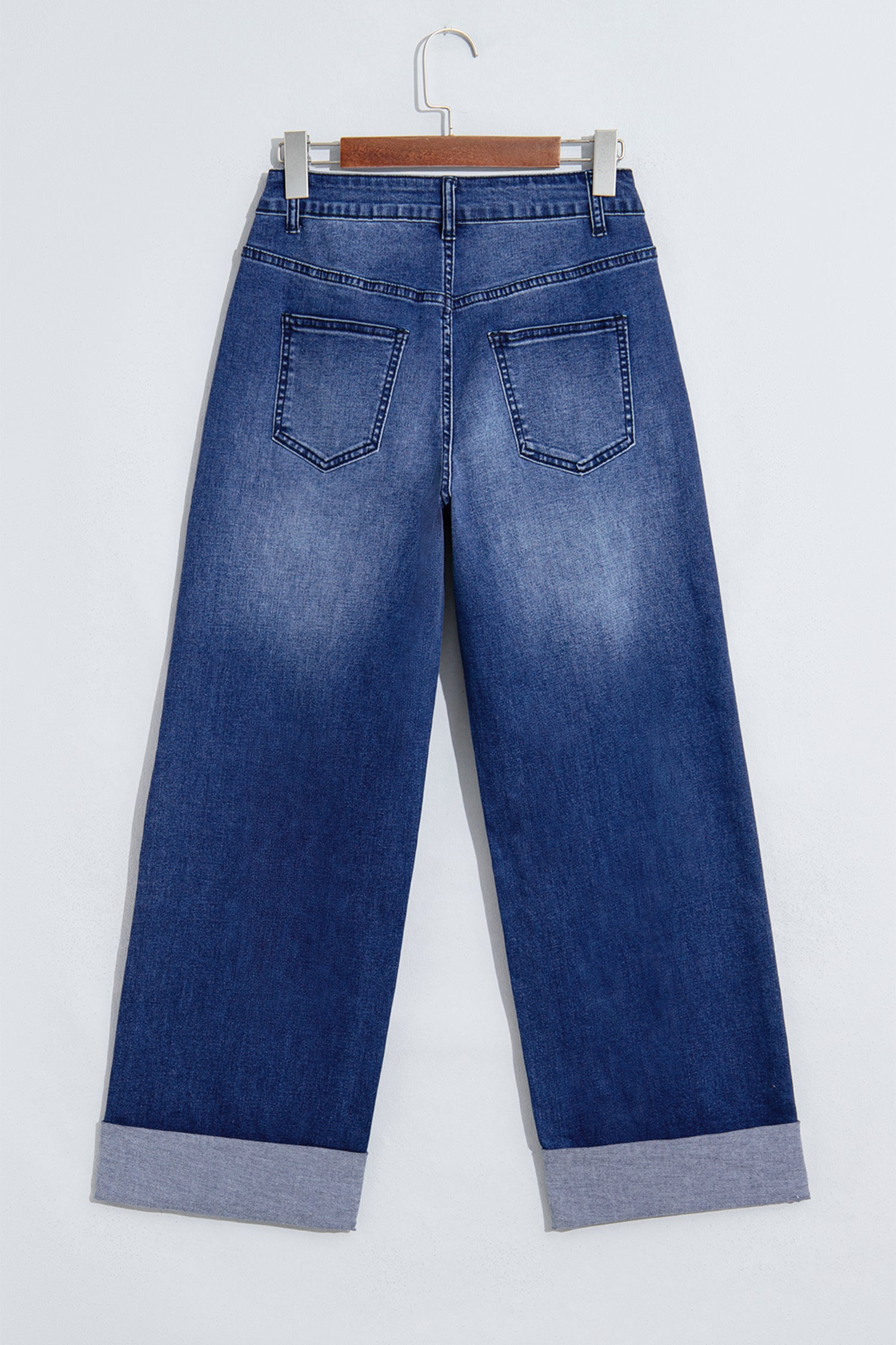 Black Studded Detail Straight Leg Casual Loose Jeans
