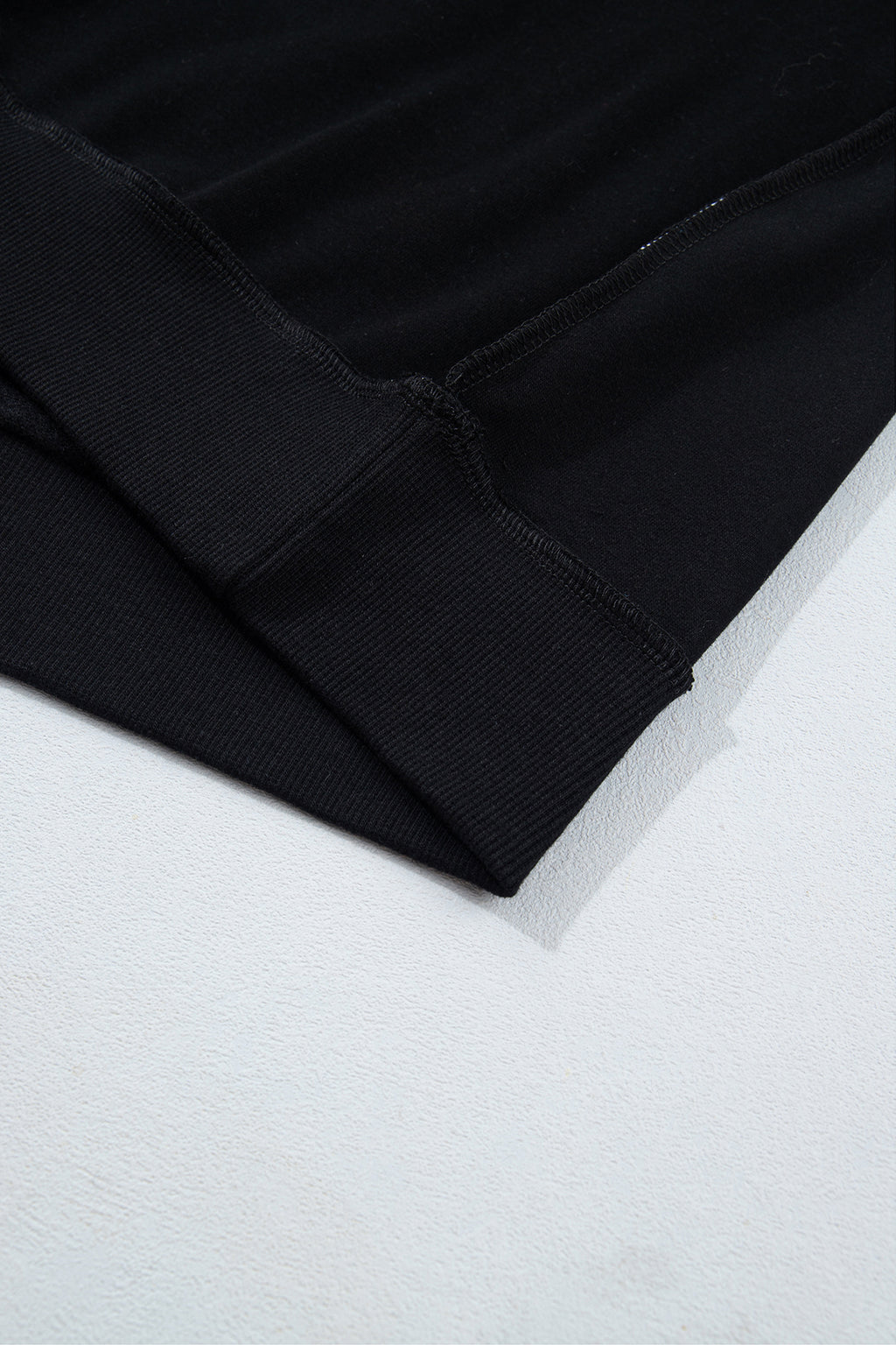 Black CHRIST IS KING Embroidery High Neck Baggy Sweatshirt