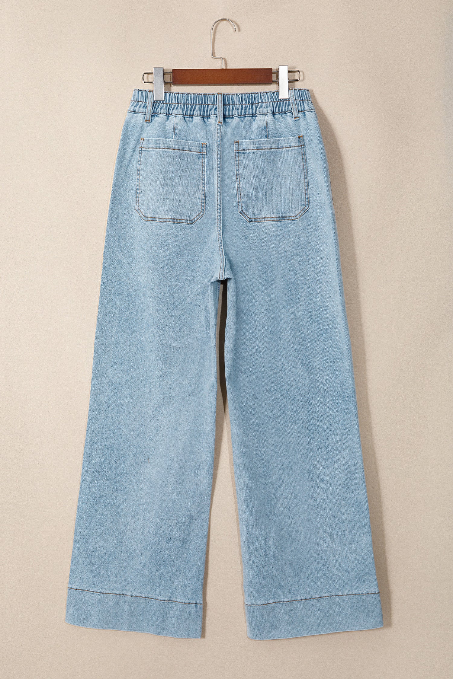 Beau Blue Solid Full-Length Regular Pocket Detail Wholesale Denim Jeans