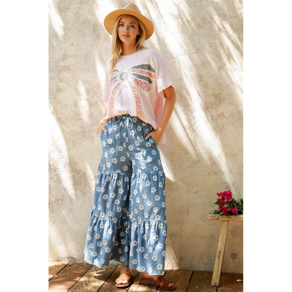 DAISY MEADOW TIERED  WIDE-LEG PANT (SP8423)