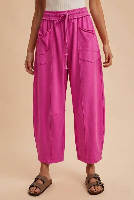Mineral Wash Barrel Fit Utility Knit Pants