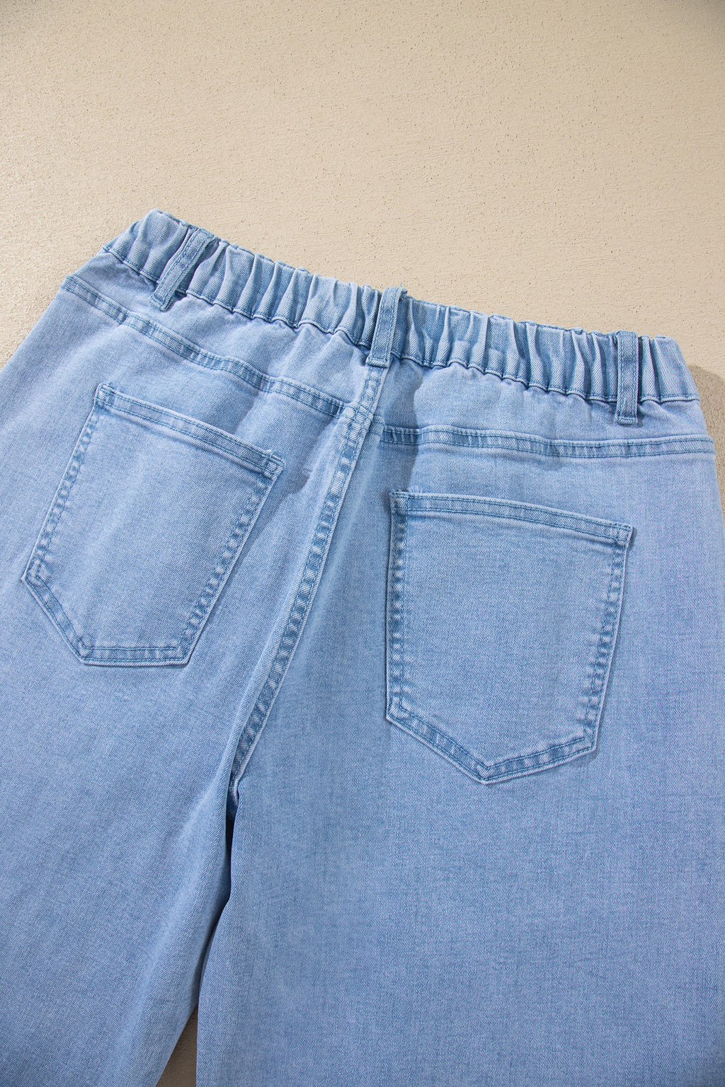 Coffee Solid Color Square Patch Pocket Ankle-length Barrel Jeans