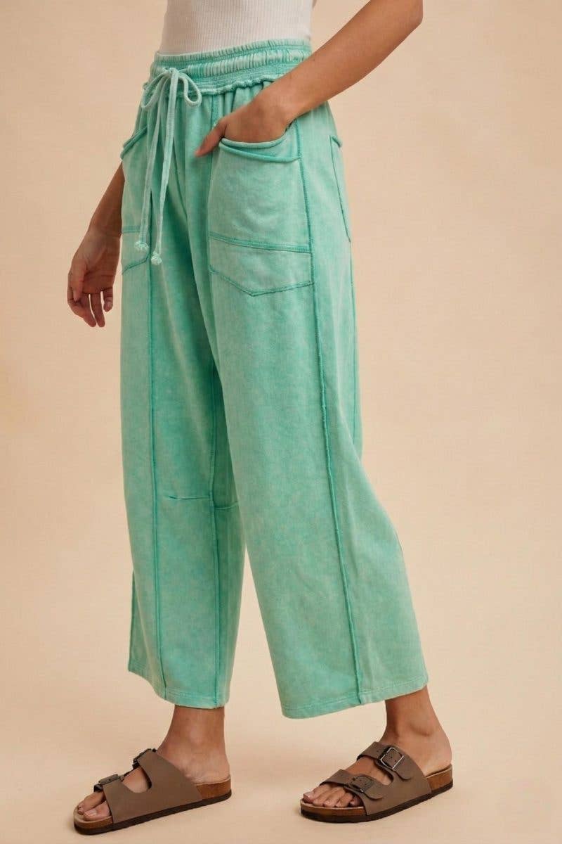 Mineral Wash Barrel Fit Utility Knit Pants