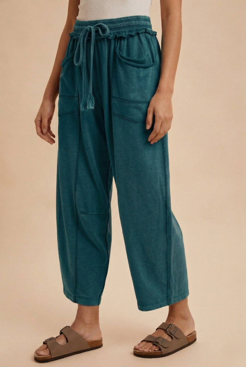 Mineral Wash Barrel Fit Utility Knit Pants